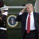 President Trump returns to the White House on April 9, 2017 after his 16th visit to a golf course since being sworn in (Photo by Olivier Douliery-Pool/Getty Images)